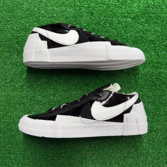 Nike Blazer Low x Sacai Black Patent Leather Mens Shoes DM6443-001 NEW* Size 13 - Picture 4 of 8